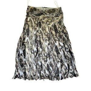 Vintage Y2K Brown and cream midi skirt with a flowy, boho vibe